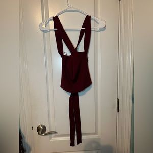 Maroon Cross Back Tank Top